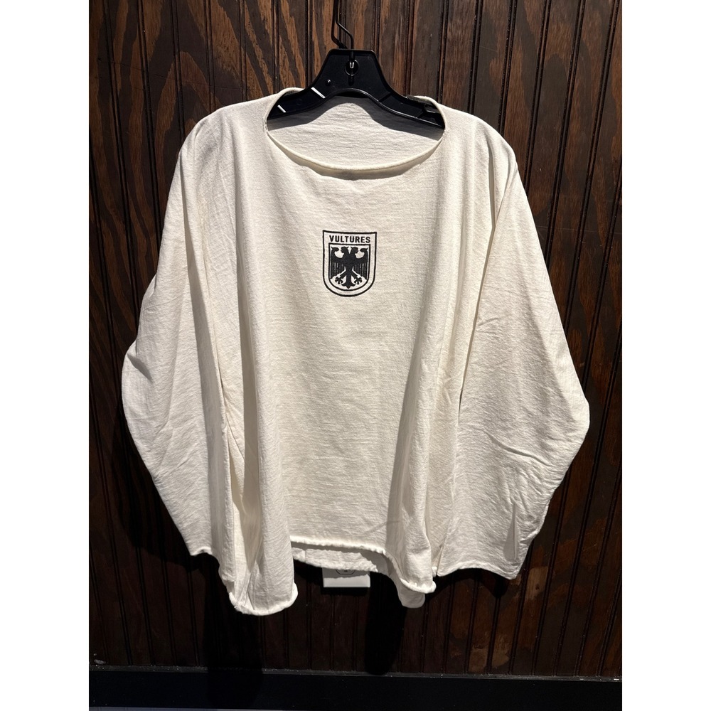 Kanye West Yeezy Vultures Crest Long Sleeve Shirt White Boxy Streetwear Tee